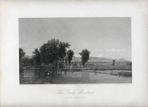 ROCKY MOUNTAINS; 1874 steel engraving, Original - Picture 1 of 1
