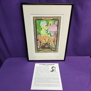 Lee Stone Turtle Tub Signed Numbered Colored Lithograph Print framed 14x11 - Picture 1 of 12
