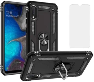 For Samsung Galaxy A10e Case, 3 in 1 Kickstand Cover + Tempered Glass Protector - Picture 1 of 30