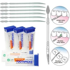 60 to 180 Interdental Sticks Dental Floss Teeth Tooth Toothpick Oral Clean Brush - Picture 1 of 4