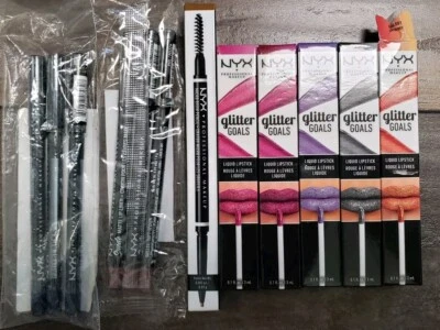 Lot Of 12 Various -NYX Makeup, Lip & Eye Liner, Brow Pencil, Liquid Lipstick  - Image 1 of 4