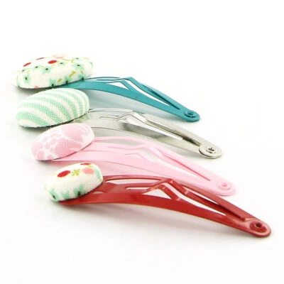 MEDIUM DIY Fabric Cover Button Barrette KIT: Size 30 (19mm) DIY Hair Pair Craft - Image 1 of 4