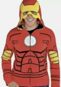 Marvel Avengers Mens S/M Iron Man Hoodie Sweatshirt Halloween Costume Red NEW! - Picture 1 of 5