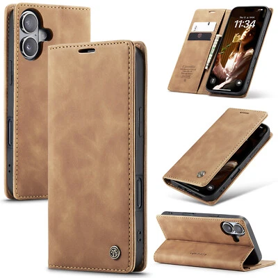 Funda billetera de cuero magnética abatible para teléfono iPhone 15 16 Pro Max 14 13 12 11 XS Foto 1 de 4
