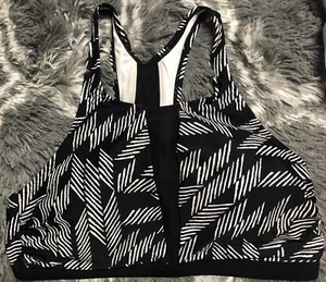 Coastal Blue Damen schwarz & weiß Netzeinsatz hochgeschlossen Bademode Bikini Oberteil L - Bild 1 von 4