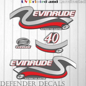 Evinrude 40hp Four Stroke outboard engine decal sticker set kit reproduction 40 - Picture 1 of 1