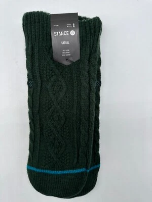 NEW ONE PAIR MENS /WOMEN STANCE ROASTED LINED FLEECE CREW SLIPPER SOCKS GREEN - Image 1 of 4