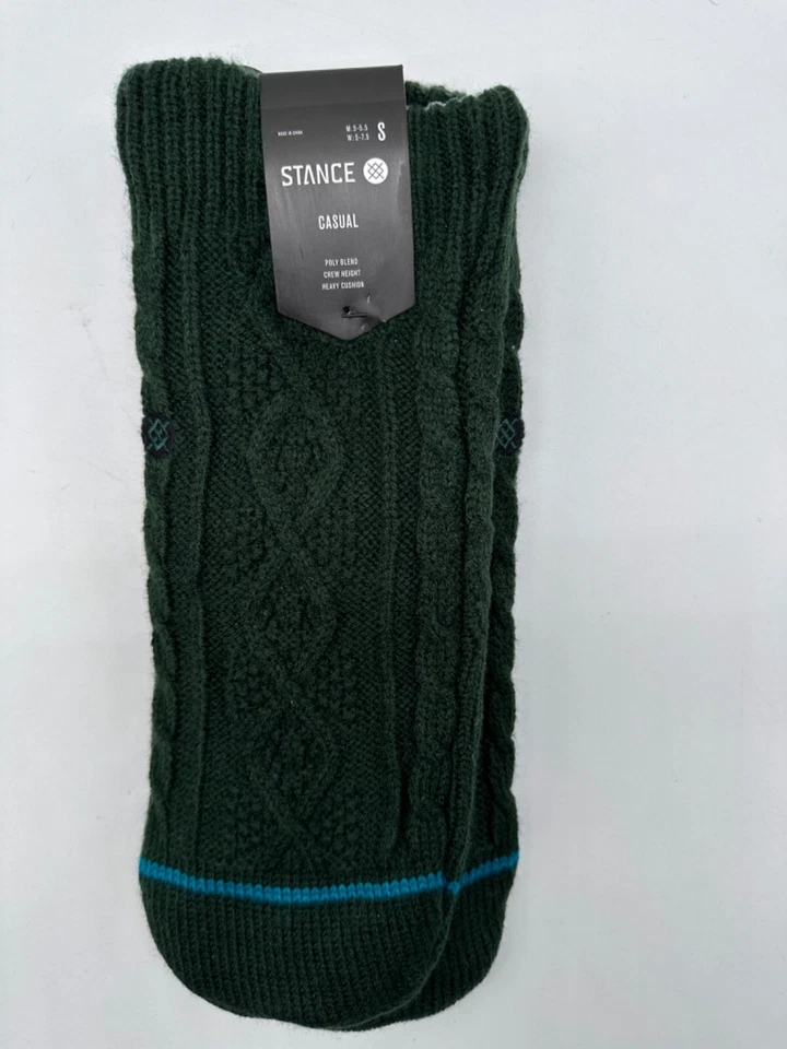 Stance Roasted Slipper Crew Socks Forest Green Mens 3-5.5 Women's 5-7.5