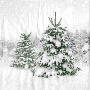 20 Paper Napkins Decoupage Lunch Table Winter Trees Snow 145 - Picture 1 of 3