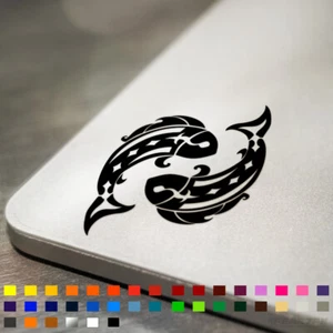 Pisces Zodiac Symbol Star Sign Vinyl Decal Sticker Laptop Car Wall Mirror - Picture 1 of 2