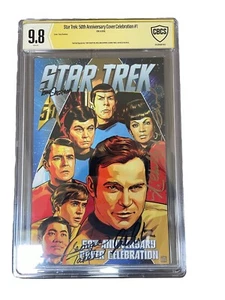 IDW Star Trek 50th Anniversary Comic Signed X4 Shatner, Takei, Nichols CBCS 9.8 - Picture 1 of 10