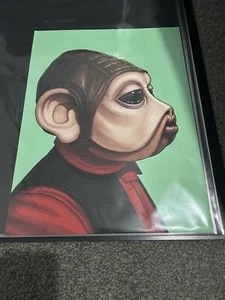 Nien Nunb Star Wars Portrait Mike Mitchell Signed Print MONDO - Picture 1 of 2