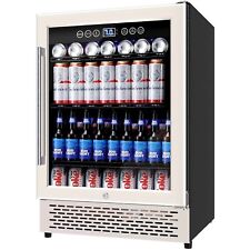 Beverage Refrigerator with Glass Door 180 Cans Mini Beverage Cooler Fridge