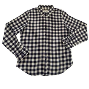 Denim & Supply Ralph Lauren Flannel Black Check Shirt Tomboy Women’s Large - Picture 1 of 5