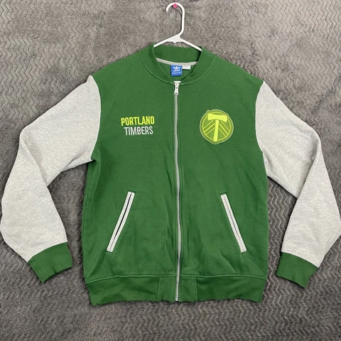 Adidas Portland Timbers Jacket Mens Large MLS Soccer Track Full Zip Green White Cover