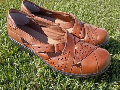 Clarks Bendables Mary Jane Flats Size  8 M Brown Leather - Изображение 1 из 4