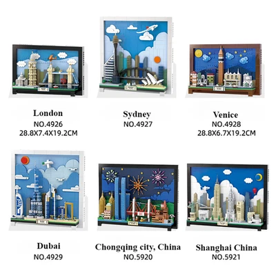 World's City Architecture Building Blocks Set Bricks Model Toys for Adults Kids - Image 1 of 4
