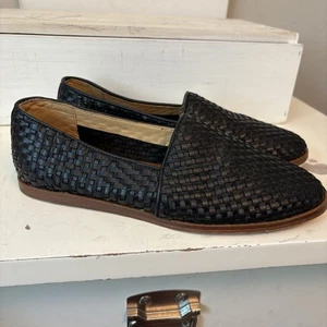 NISOLO SCARPE SLIP ON UOMO 9,5 ALEJANDRO PELLE INTRECCIATA NERE - Foto 1 di 15