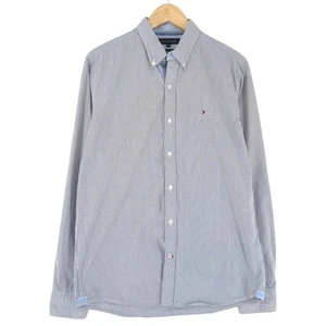 Camisa De Hombre Tommy Hilfiger Azul Vintage Ajuste Rayas Algodón XY8 Talla M - Imagen 1 de 8