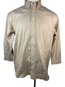 Roundtree and Yorke Gold Label Tan LS Button Up Dress Shirt Men’s 17-33 (2861) - Picture 1 of 3
