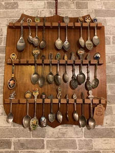 Antique Various Spoons & Shelf Set - Picture 1 of 1