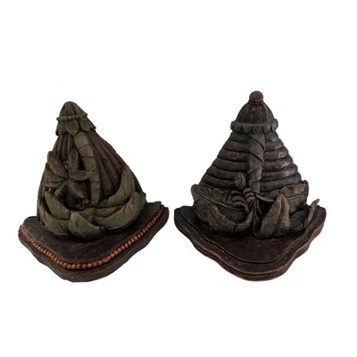 Apliques de pared tallados a mano vintage portavelas naturaleza palmeras decoración tropical Foto 1 de 4