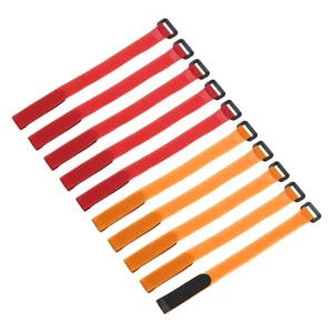 10Pcs Battery Tie Down Straps, 0.8x12" Orange/Red Nylon Hold Loop Strap - Afbeelding 1 van 6