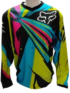 Men's XL FOX Motocross Moto Jersey Colorful V-Neck - Picture 1 of 10