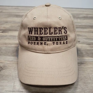 Wheeler's Feed & Outfitters Hat Cap Strap Back Game Guard Tan Boerne Texas Mens - Picture 1 of 8