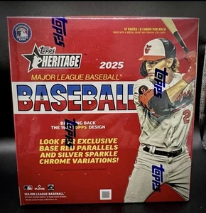2025 Topps Heritage MLB Mega Box mit Variationen Brandneu Factory Sealed 17 Packs - Bild 1 von 11