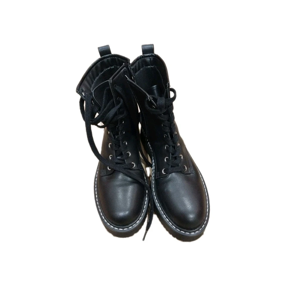 Botas de combate femininas Madden Girl tamanho: 8,5 Kurrt couro sintético com cadarço cor: preto - Imagem 1 de 4