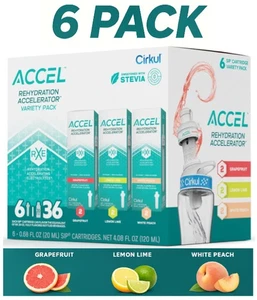 Cirkul Accel Flavor Cartridges 6 PACK Electrolytes 2xGfruit LmnLime WhtPeach Var - Picture 1 of 1
