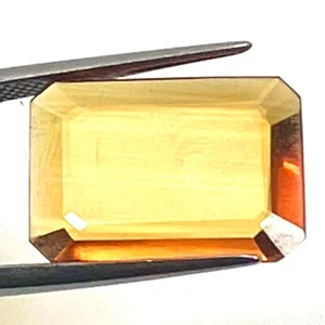 Besonderes Geschenk 9,45 ct Beryllium beheizt Achteckschliff goldener Saphir Bangkaja TH - Bild 1 von 6