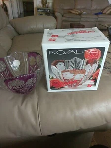 Rosaline Rose Design Bowl 24% Lead Crystal Anna Hutte Bleikristall - Picture 1 of 7