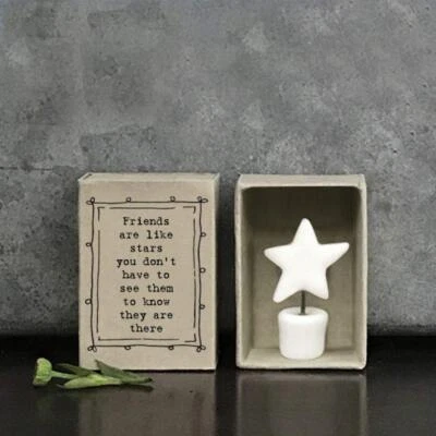 DJC BOUTIQUE East of India MINI Matchbox - Friends are like stars you don't have to see them