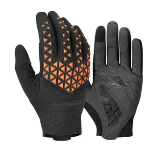 ROCKBROS Bike Cycling Gloves Full Finger SBR Padded Windproof Touch Screen - Picture 1 of 10