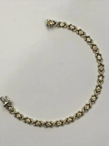 Vintage 14k Gold XO Damen Armband GESTEMPELT B&M Made in ITALY 7 Zoll - Bild 1 von 8