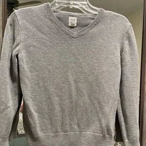 Gap Kids Boys MED Youth Long Sleeve V-Neck Sweater Gray - Picture 1 of 4
