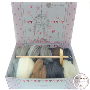 Heidifeathers® Drop Spindel Spinning Kit - Naturwolle Tops/Roving, Top Whorl - Bild 1 von 12