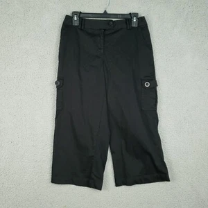 B.MOSS Pants Womens Size 4 Black Cargo Capri Hiking Outdoor Pockets Stretch - Picture 1 of 13