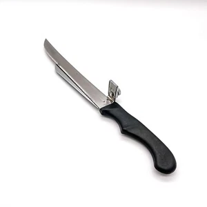 Vintage Messer, Küchenmesser Stainless Steel Klinge China - Schwarzer Griff 34cm - Picture 1 of 9
