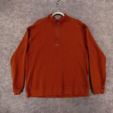 Bob Timberlake Shirt Mens Extra Large Long Sleeve Tee Pullover 1/4 Zip Orange