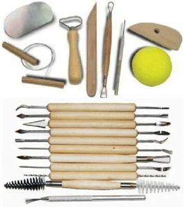 19-Pc Ceramic Pottery & Clay Sculpture Modeling Tools Bundle - Picture 1 of 3