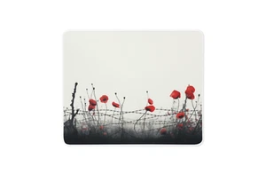 Tapis de souris / tapis de souris antidérapant Barbwire Poppy Field - Photo 1/1