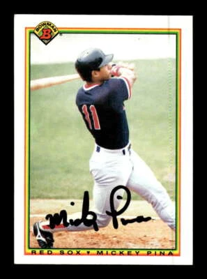 1990 Bowman  270 Mickey Pina (02) signed auto autograph  - Image 1 of 2