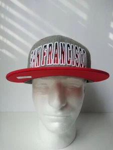San Francisco City Snapback Adjustable Cap Men's Hat Grey and Red - Picture 1 of 8