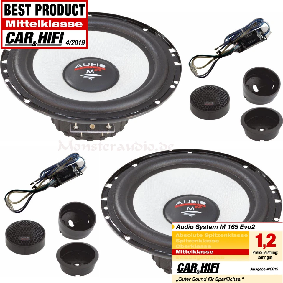 AUDIO SYSTEM M165 EVO2 16,5cm 2-Wege System Auto Lautsprecher PKW Boxen 260 Watt - Bild 1 von 1
