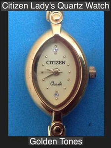 Citizen Lady's Quartz Watch Golden Tone Semi Formal More Than Casual Elaborate - Picture 1 of 7