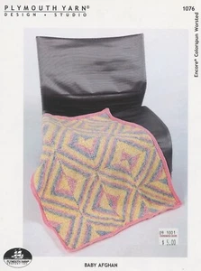 Plymouth Encore Colorspun Worsted Knitting Pattern 1076 Baby Afghan - Picture 1 of 2