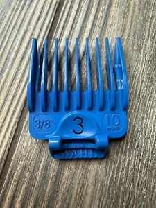 Wahl Blue Hair Clipper Comb Attachment 3/8" 10mm Size 3 USA-Made Durable ABS Pla - Picture 1 of 2